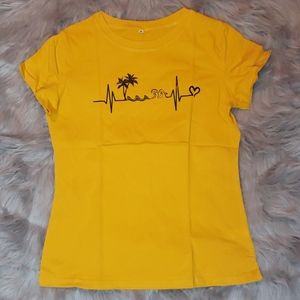 *NEW* Mustard Yellow Tropical T-Shirt